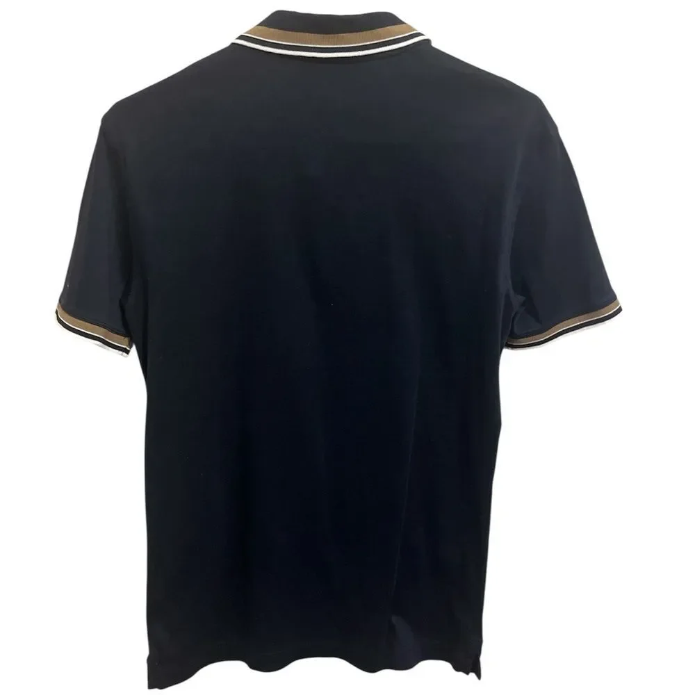 Banana Republic Blue and White Polo Shirt Classic Design